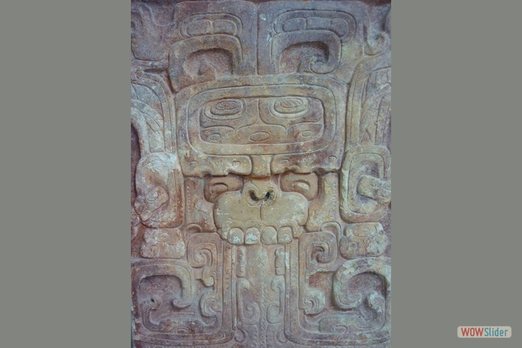Mascaron del dios Sol - Zona arqueologica de Pomona  Tabasco.