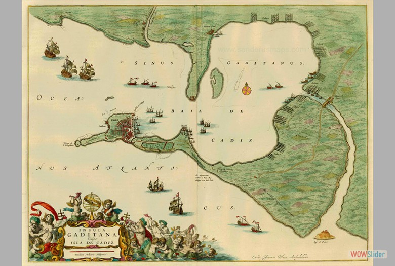 Mapa de la bah�a de C�diz